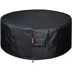 Sheechung Yuvarlak Gazlı Ateş Çukuru/Masa Örtüsü - PVC Kaplama Malzemeli Ağır Hizmet Tipi 600D Polyester, %100 Hava Koşullarına Dayanıklı ve Su Geçirmez, 31-34" Veranda Ateş Çukuru/Kase Örtüsü, 34"