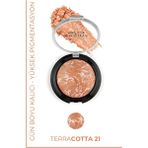 Sheida Terracotta Allık Pudra No:21 Işıltılı Özellikte Ciltle Uyumlu Mozaik Renk Tonları - Bej