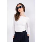 SHEISMONO Cotton Kayık Yaka Bluz Ekru
