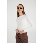 SHEISMONO Cotton Yuvarlak Yaka Bluz Ekru