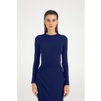 SHEISMONO Soft Touch Yuvarlak Yaka Bluz Lacivert (Lacivert/L)