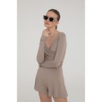 SHEISMONO Ultra Soft Bağlama Detaylı Bluz Vizon