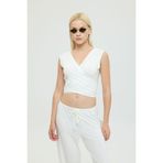 SHEISMONO Ultra Soft Bağlamalı Kolsuz Bluz Ekru
