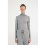 SHEISMONO Ultra Soft Balıkçı Yaka Bluz Açık Gri (Açık Gri/XS)