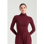 SHEISMONO Ultra Soft Balıkçı Yaka Bluz Bordo