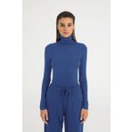 SHEISMONO Ultra Soft Balıkçı Yaka Bluz Indigo (İndigo/XL)