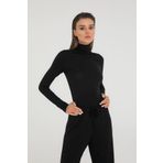 SHEISMONO Ultra Soft Balıkçı Yaka Bluz Siyah (Siyah/L)