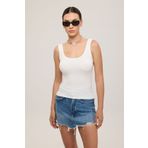 SHEISMONO Ultra Soft Oval Yaka Kolsuz Bluz Ekru