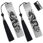Shejdgart Cool Dragon Bookmark Hediyeler - 2 ADET Benzersiz Fantastik Ejderha Yer İmleri Erkekler Erkekler için Hediyeler Havalı Kanatlar Kitap Aksesuarları Kitap Severler Kitap Kurdu İnekler Doğum