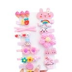 SHEKER HOME 14 Lü Pens Çıt Çıt Kız Çocuk Bebek Toka Seti - Pembe