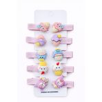 SHEKER HOME Sheker Accessories Bebek ve Kız Çocuk Figürlü Pens Toka Seti – 10 Adet (5 Çift)
