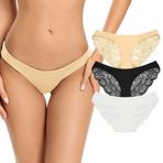 SHEKINI Külot Kadın Dantel Brezilya Külot Kadın Hipster Külot Dantel Panties Çok Renkli İç Çamaşırı Çoklu Paket 3'lü Paket, C,236, M
