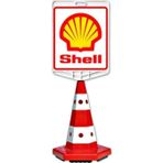 Shell Logo Çift Taraf Baskı Trafik Koni Seti Trafik Dubası