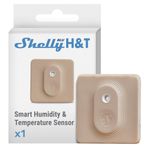 Shelly Blu H&T Mokka | Bluetooth kontrollü sıcaklık ve nem sensörü | su sıçramasına karşı korumalı ve toz geçirmez | koruma sınıfı IP54 | iOS Android uygulaması | ağ geçidi gereklidir