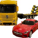 Shem Rastar R/C Uzaktan Kumandalı Mercedes Actros Tır + Amg Gt Araba - Sarı
