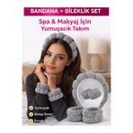 SheMask Bandana Saç Bandanası Taç Saç Bandı Makyaj Tacı Yüz Yıkama Bandı Havlu Bileklik Spa Bandana Taç Toka Kadın Saç Aksesuarları Makyaj Saç Bandı Yumuşak Esnek Günlük Kullanım Seti Kozmetik Toka Seti