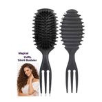 SheMask Bukle Tarağı Magical Curl Saç Fırçası ve Tarak Sihirli Tarak Saç Şekillendirme Seti Sihirli Bukleler