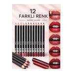 SheMask Dudak Kalemi 12'li Set Dudak Dolgunlaştırıcı Görünüm Dudak Kalemi Seti Kahverengi Nude Bordo Kırmızı Tonlar Profesyonel Dudak Makyajı Lip Liner Dudak Nemlendirici Kahverengi Dudak Kalemi Dudak Bakımı