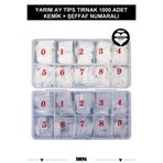 Shena Protez Tırnak Seti 2li 1000 Adet | Kemik Yarım Ay Tips + Şeffaf Yarım Ay Tips Numaralı