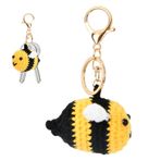 Shengxi Anahtarlık Arı, Pelüş Arı Anahtarlık, Sevimli Tığ İşi Arı, Üniseks Hummel Anahtarlık Çanta, Telefon, Araba, Cüzdan için, Sarı, 7x5cm