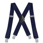 Shengxi Erkek pantolon askısı, 3,5 cm, erkek jartiyeri, pantolon askısı, geniş pantolon askısı, ayarlanabilir, elastik, 4 çok güçlü metal klipsli, erkekler ve kadınlar için, gömlek, kot şort,