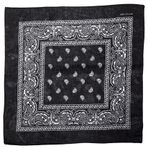 Shenky 12'li Paket Bandana Başörtüsü Motorcu Eşarp Şal Desenli Köpek Havlu Bezleri Siyah Elma Yeşili Kırmızı Beyaz%100 Pamuk (Siyah)