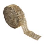 shenruifa 3 renk 8 sıra 10 yarda Hot Trimable Mesh Ribbon Sparkling Rhinestone Crystal Warp Bling Sticker Wrap Crystal Roll DIY el sanatları için (altın)