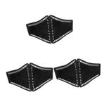 SHERCHPRY 2 adet geniş elastik kemer korse elbise kadınlar için siyah korse üst bayan korse üst korse Bodysuit, Blackx3 adet, 70.50X16.00X0.50CMx3pcs
