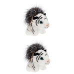 SHERCHPRY 2 Adet Kaplan Peluş Kolye Çin Zodyak Anahtarlık Peluş Anahtarlık Kolye Sırt Çantası Çantalar Doldurulmuş Hayvan Çanta Kolye Peluş Asılı Süsleme Süsleme Çantalar Kısa