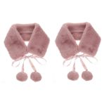 SHERCHPRY 2 Adet peluş eşarp kışlık boyunluk tavşan eşarp pembe eşarp sahte eşarp bayan kışlık eşarp kız kış eşarp kış kostümü kadınlar için sıcak eşarp Rex tavşanı atkı yaka Özlemek