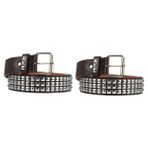 SHERCHPRY 2 Adet Perçin Kemeri Pu Punk Süslemeleri Bayan, Coffeex2 adet, 110X3.8CMx2pcs
