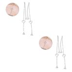 SHERCHPRY 2 adet şeffaf sütyen askısı kadınlar için elbise aksesuarları Backless straplez metalik sütyen şeffaf kayış sopa sütyen kadınlar için sutyen sapanlar dekoratif yapay elmas sutyen görünmez