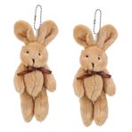 SHERCHPRY 2 adet tavşan çanta kolye peluş tavşan anahtarlık karikatür anahtarlık hayvan severler için anahtarlık anahtarlık, Coffeex2 adet, 17x7cmx2pcs