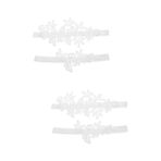 SHERCHPRY 2 Takım Jartiyer Bacak Halkası Dantel Uyluk Jartiyer Gelin Dantel Jartiyer Gelin Jartiyer Siyah, Whitex2 adet, 21X8.5CMx2pcs