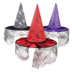 SHERCHPRY 3 Parça cadılar bayramı cadı şapkası polyester cadı şapkası cadılar bayramı silindir şapka halloween kostümleri halloween decoration dekorasyon dekoratif cadı şapkası kumaş