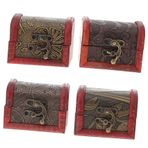 SHERCHPRY 4 Adet Ahşap Düzenleyici Kutu Metal Kilitli Vintage Mücevher Saklama Sandığı Kolyeler Saatler Küpeler Broşlar Postalar Anahtarlar