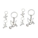 SHERCHPRY 6 adet barış güvercini anahtarlık barış güvercin anahtarlık kutsal anahtarlık güvercin kolye anahtarlık güvercin takı bagaj, Silverx2 adet, 8.9x4.9cmx2pcs