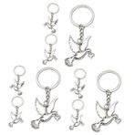 SHERCHPRY 6 adet barış güvercini anahtarlık barış güvercin anahtarlık kutsal anahtarlık güvercin kolye anahtarlık güvercin takı bagaj, Silverx3 adet, 8.9x4.9cmx3pcs