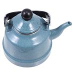 SHERCHPRY Çaydanlık Vintage Emaye Çay Su Isıtıcısı 1.7l Porselen Emaye Çaydanlık Emaye Çelik Su Isıtıcısı Soba için Çaydanlık Sıcak Su Isıtıcısı Cezve Düdük Yok Yeşil Çaydanlık Ocak