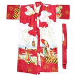 SHERCHPRY Gecelik Bornoz Çocuk Pijamaları Kadınlar Için Rayon Pijama Erkekler Için Pijama Çiçek Kimono Kadın Gecelik Kimono Bornoz Hırka Pijama Uzun Kimono Pijama Uzun Gecelik