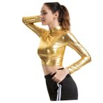 SHERCHPRY Kadınlar Için Katı Büstiyer Patent Deri Performans Kostüm Üstü Yoga Beden Xxl