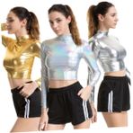 SHERCHPRY Kol Büstiyer Parlak Patent Deri Performans Elbisesi Cosplay Gece Kulübü Sahne Giyim Beden Xl