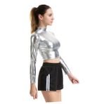 SHERCHPRY Kol Büstiyer Parlak Patent Deri Sahne Performansı Cosplay Kostümleri Gece Kulübü Giyim
