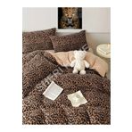 Sheri Home Basic Leopar Çarşafı Lastikli Çift Kişilik Nevresim Takımı 200x220 %100 Pamuk01453020