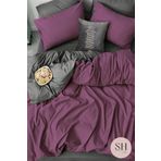 Sheri Home Lastikli Çarşaflı Nevresim Takımı Çift Kişilik&mürdüm100% Pamuk01453020
