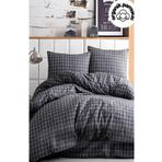 Sheri Home Tekstil Fumeminika Cift Kisilik Pamuklu Nevresim Takimi Gri