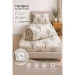 Sheri Home Tekstil YENİ Lastikli Çarşaflı Tek Kişilik Nevresim Takımı SWEETHEARTMODELSZ8889221
