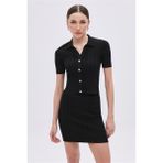 Sherin Siyah Mini Triko Etek - L