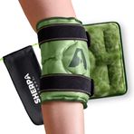SHERPA THERAPY Yeniden Kullanılabilir Diz Buz Paketi Sargısı (10" x 12.5") Eller Serbest Esnek Soğuk ve Sıcak Sıkıştırma, Diz Ağrısını Gidermek için 2 Esnek Velco Kayış - Yeşil