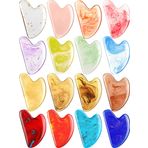 Sherr 16 Adet Gua Sha Yüz Aletleri, Guasha Aracı Yüz Gua Sha Taş Yüz Şekillendirme Aracı Guasha Aracı Yüz Masaj Aletleri Vücut Spa Akupunktur için Yüz Masajı Kas Gerginliğini Gidermek Şişlik